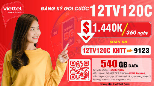 Hướng dẫn đăng ký gói cước 12TV120C