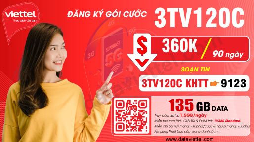 Hướng dẫn đăng ký gói cước 3TV120C