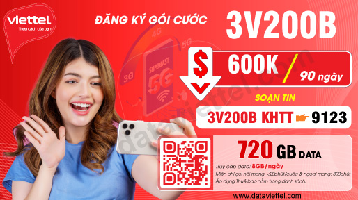 Hướng dẫn đăng ký gói cước 3V200B