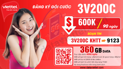 Hướng dẫn đăng ký gói cước 3V200C