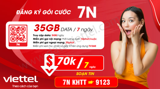 Hướng dẫn đăng ký gói cước 7N