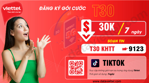 Hướng dẫn đăng ký gói cước T30