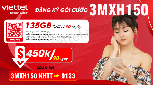 Hướng dẫn đăng ký gói cước 3MXH150 Viettel