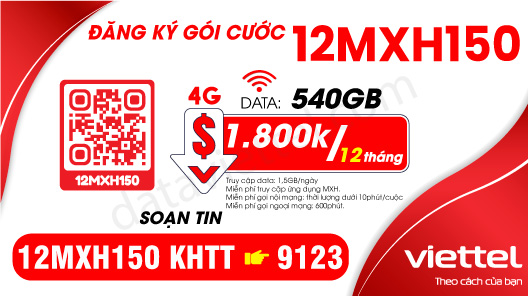Hướng dẫn đăng ký gói cước 12MXH150