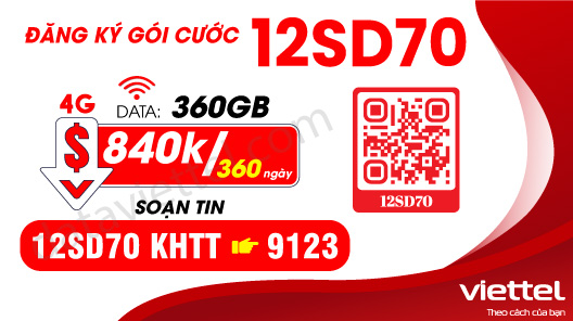 Hướng dẫn đăng ký gói cước 12SD70