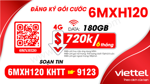 Hướng dẫn đăng ký gói cước 6MXH120