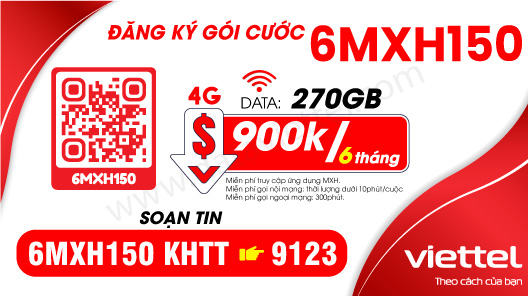Hướng dẫn đăng ký gói cước 6MXH150