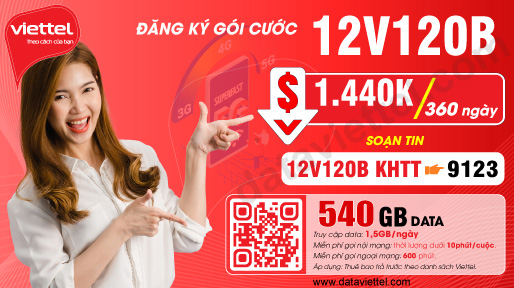Hướng dẫn đăng ký gói cước 12V120B
