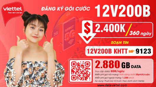 Hướng dẫn đăng ký gói cước 12V200B
