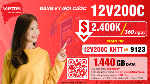Hướng dẫn đăng ký gói cước 12V200C