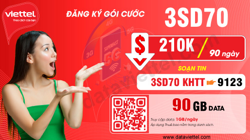 Hướng dẫn đăng ký gói cước 3SD70