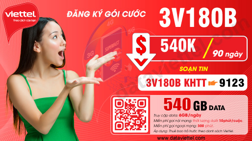 Hướng dẫn đăng ký gói cước 3V180B