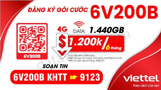 Hướng dẫn đăng ký gói cước 6V200B