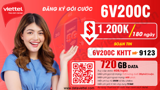 Hướng dẫn đăng ký gói cước 6V200C