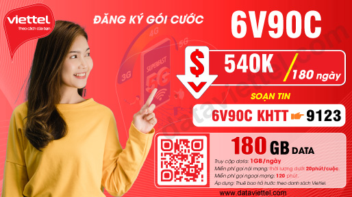 Hướng dẫn đăng ký gói cước 6V90C