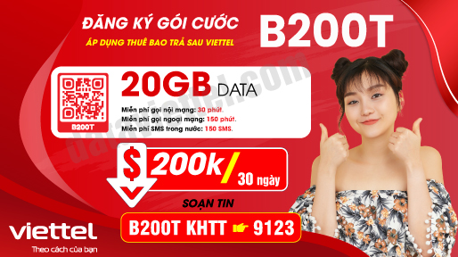 Hướng dẫn đăng ký gói cước B200T